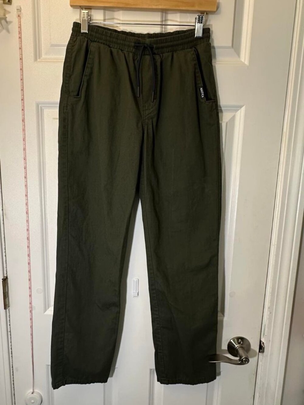 Nautica Boys Pull On Jogger Pants L 14-16 Olive